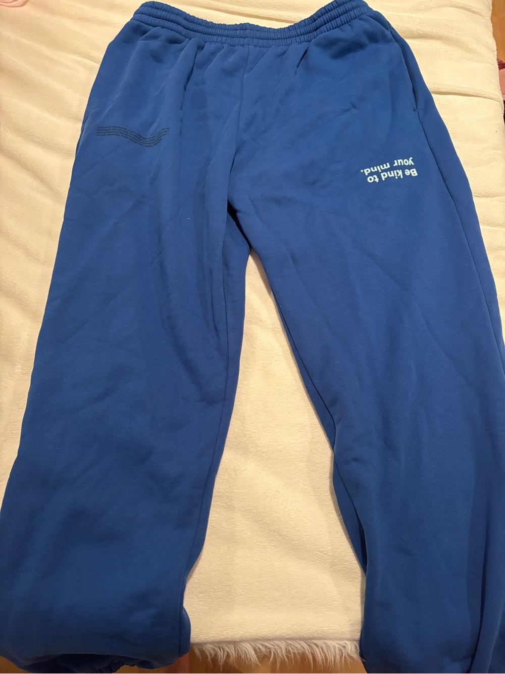 Pangaia x Headspace Royal Blue Track Pants with White Text